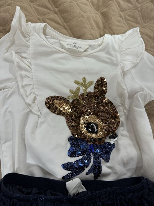 Костюм сукня H&M 6, 7, 8 років святковий новорічний з оленем паєтки