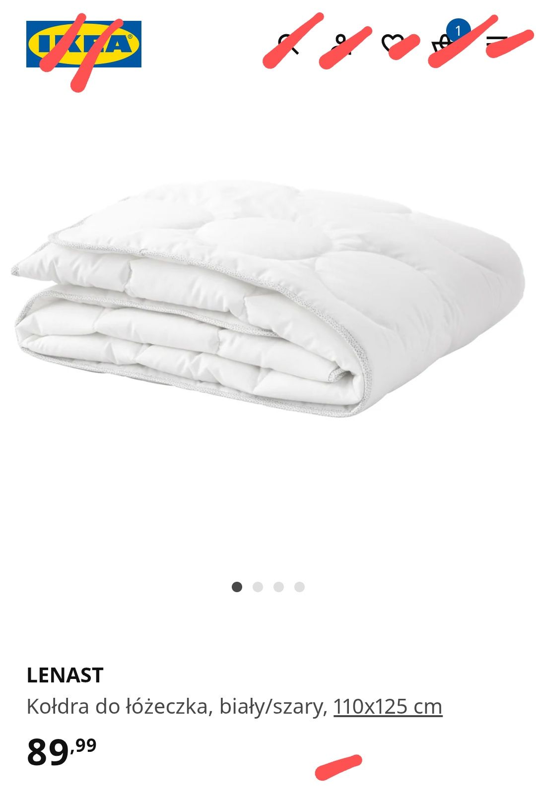 Pościel dla dzieci lenast Ikea, poszewka rodhake