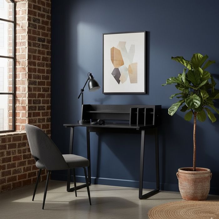 Secretária preta moderna para escritório ou estudo