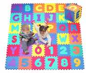 Duża Mata Piankowa Eva Kolorowe Puzzle Alfabet Cyfry 36szt