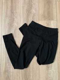 H&M - bawełniane czarne długie spodnie legginsy - XS 34