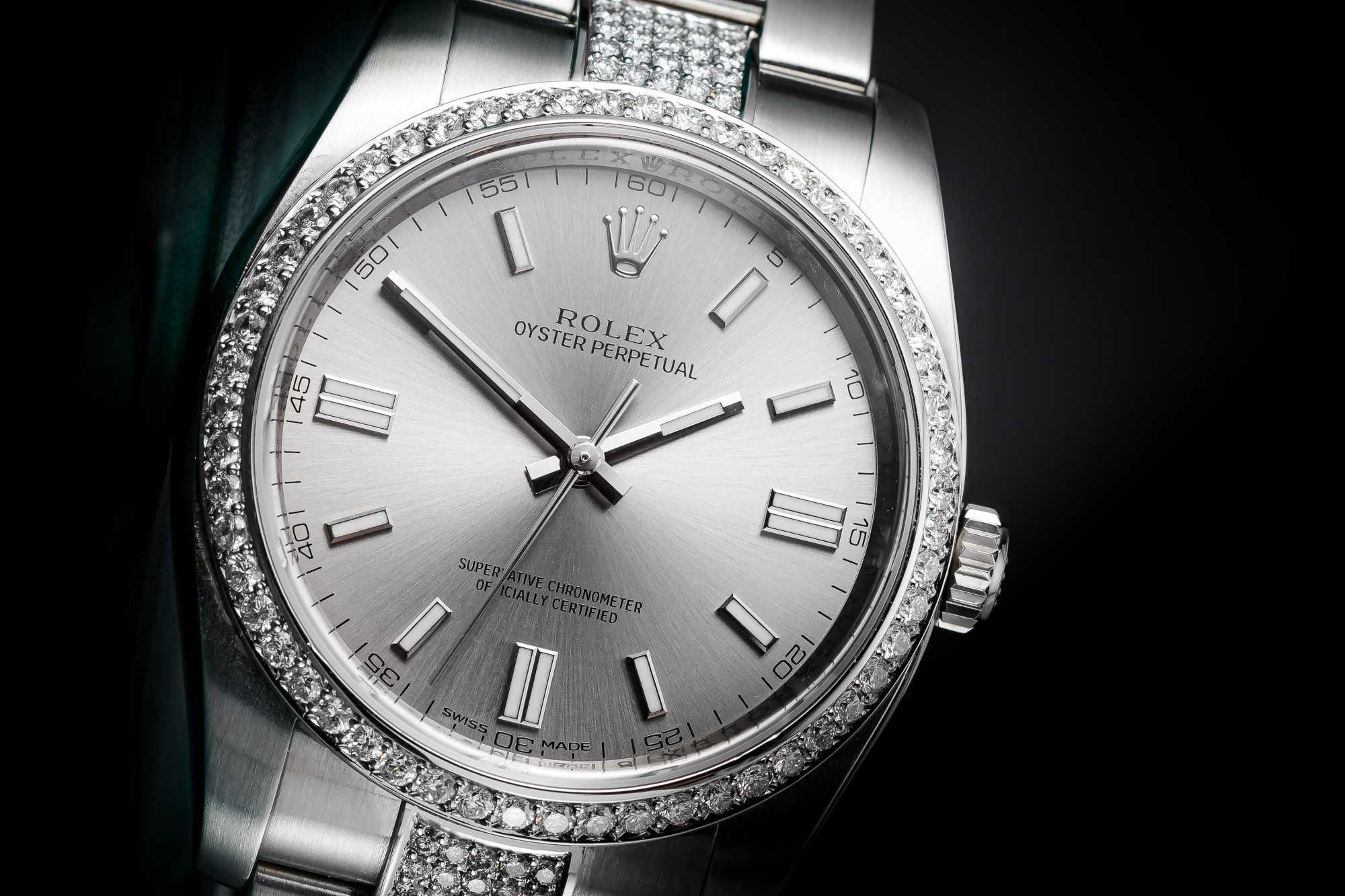 Zegarek Rolex Perpetual 36mm z diamentami