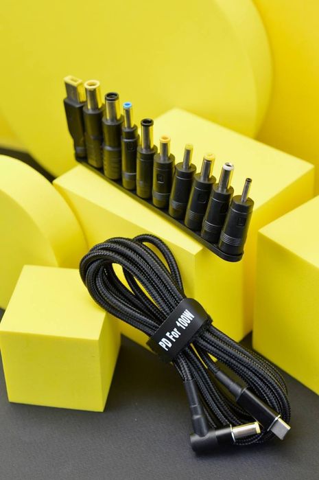 Кабель питания для зарядки ноутбука 65W 100W кабель живлення