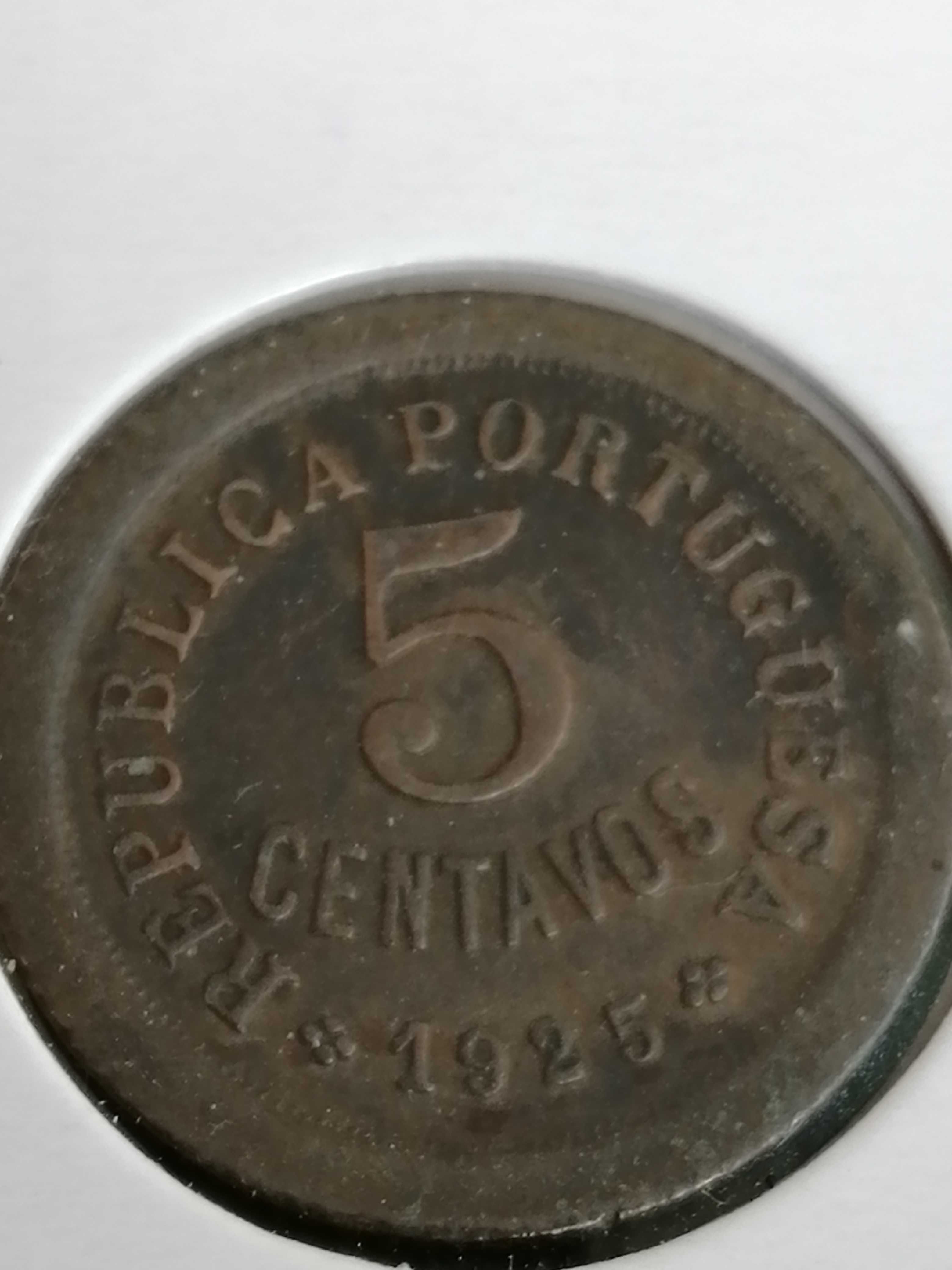 Moedas de 5 centavos 1921 e 1925