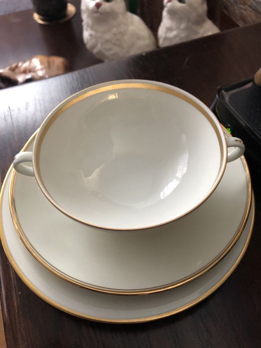 Stara porcelana Furstenberg zestaw trio do herbaty
