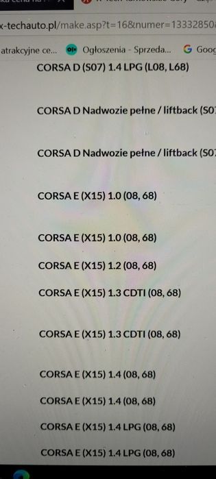 Linka hamulca ręcznego opel corsa D E Nowa oryginał