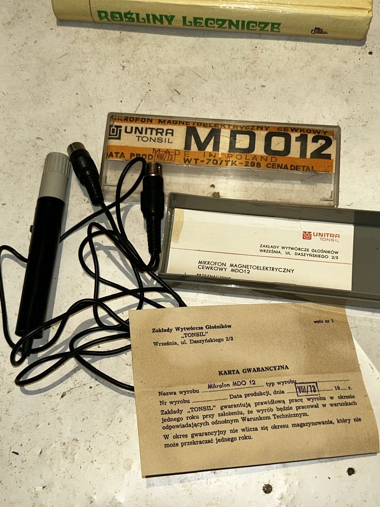 Mikrofon MDO12 Unitra Tonsil instrukcaja PRL !