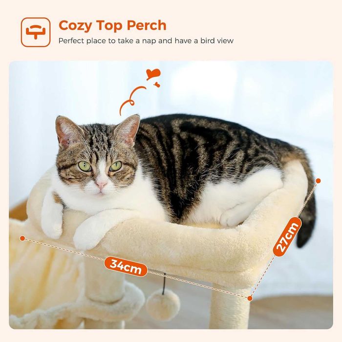 Drapak Małe drzewko dla kota, wieża 73 cm dla kotów domowych