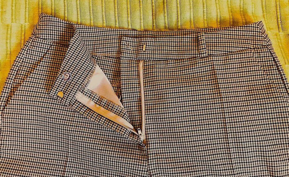 spodnie damskie reserved klasyczne w kant kratka pepitka 42