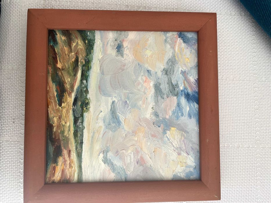 obrazek olejny 18 x 18 cm na płótnie