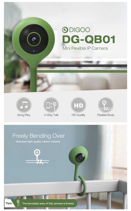 Câmara WiFi interior 720P 2.1mm flexível berços , Plantas etc