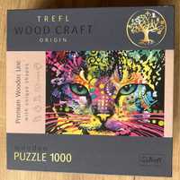 Puzzle Trefl Wood Craft 1000 kolorowy kot