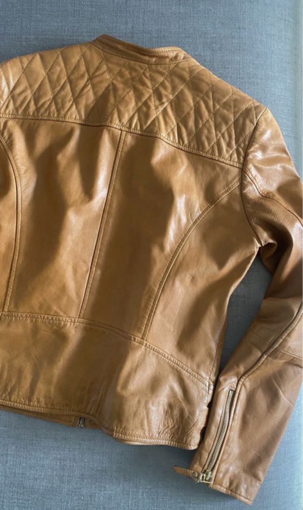 Massimo Dutti kurtka miękka skóra r M ruda bdb