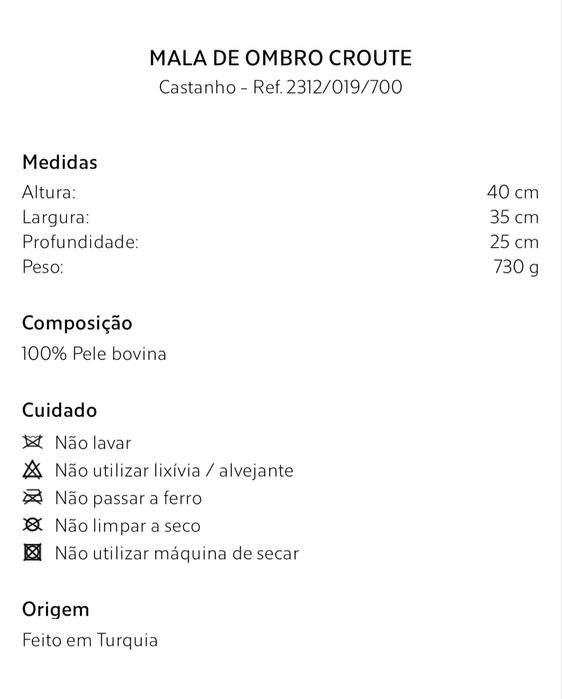 Mala De Ombro Croute Zara Home NOVO