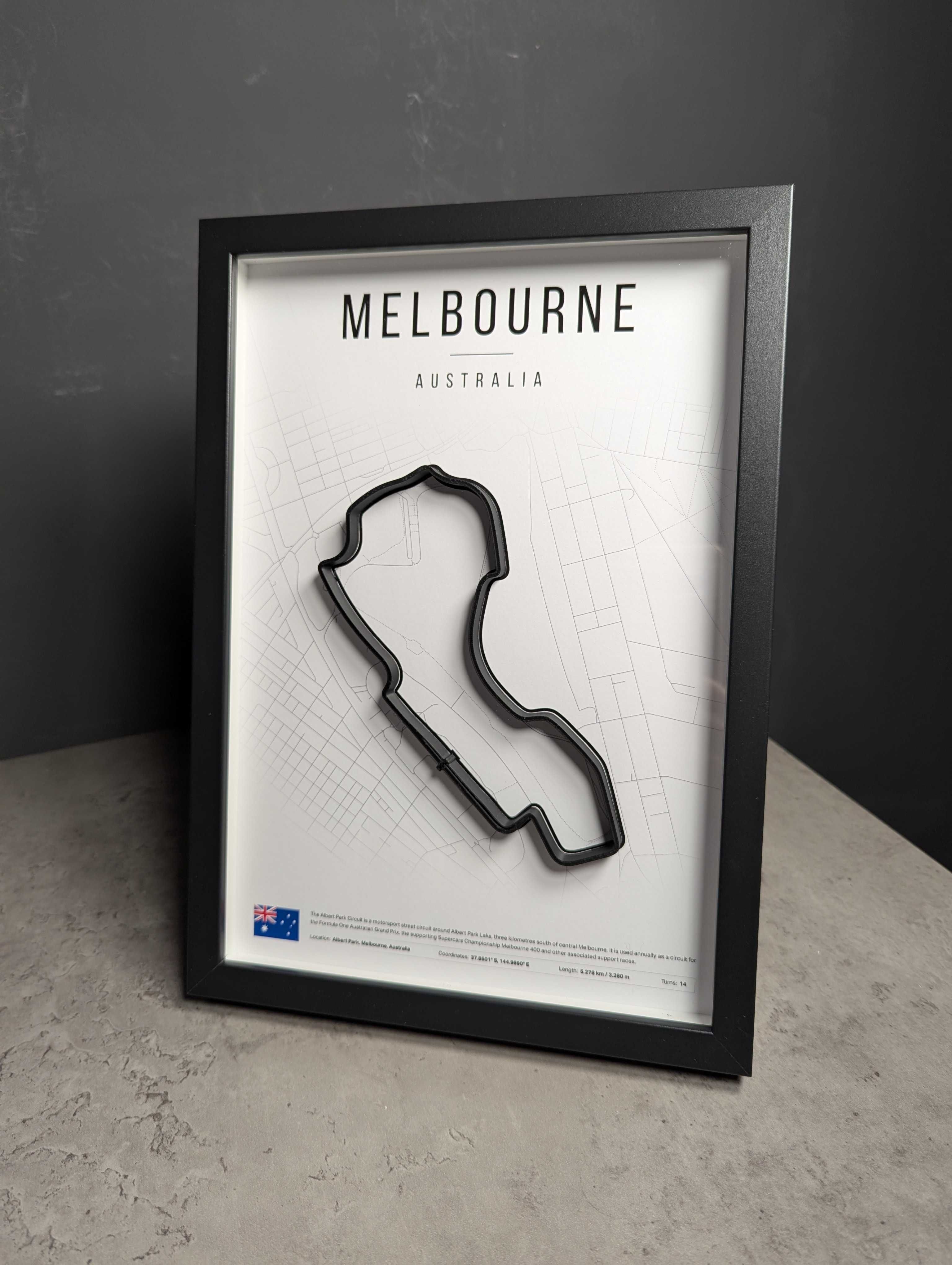 Об'ємна Рамка з 3D Трасою MELBOURNE 32x23x3 F1 Melbourne Grand Prix