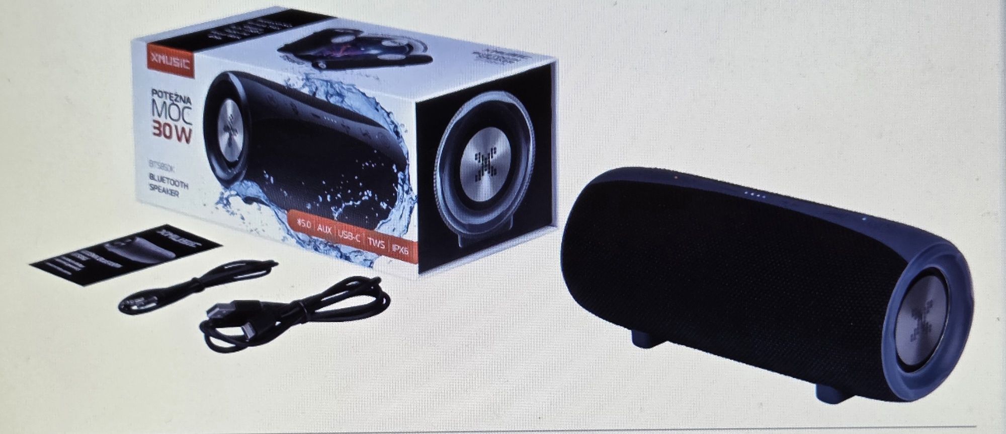Głośnik Xmusic BTS850K 30W  Radio Powerbank