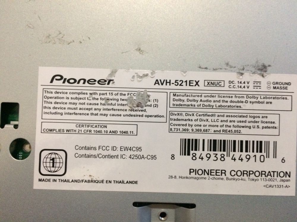 Pioneer AVH-521EX