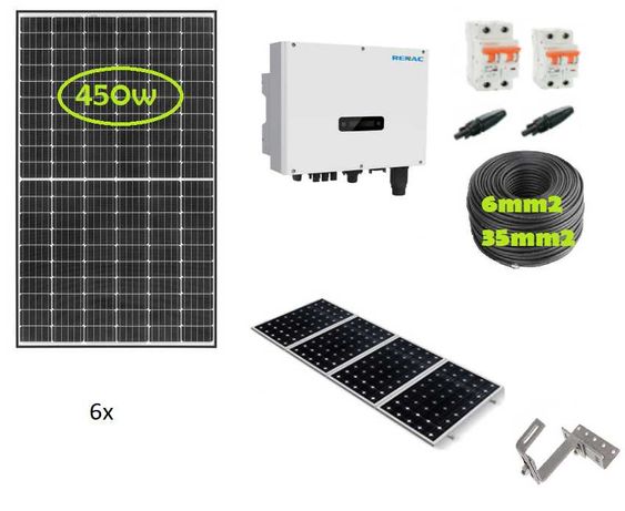 Kit painéis solares de autoconsumo Trifásico 2700W
