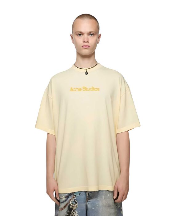 Футболка Acne Studios Blurred Logo T-Shirt Pale Yellow