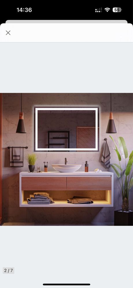 Sprzedam 2 lustra LED: 1 poziome i 1 pionowe. Wymiary 90x100cm