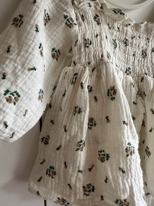 Сукня-боді муслінова у квіти 9-12 міс