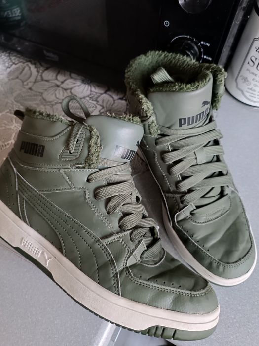 Buty Puma za kostkę ocieplane -40-oliwka .Bdb