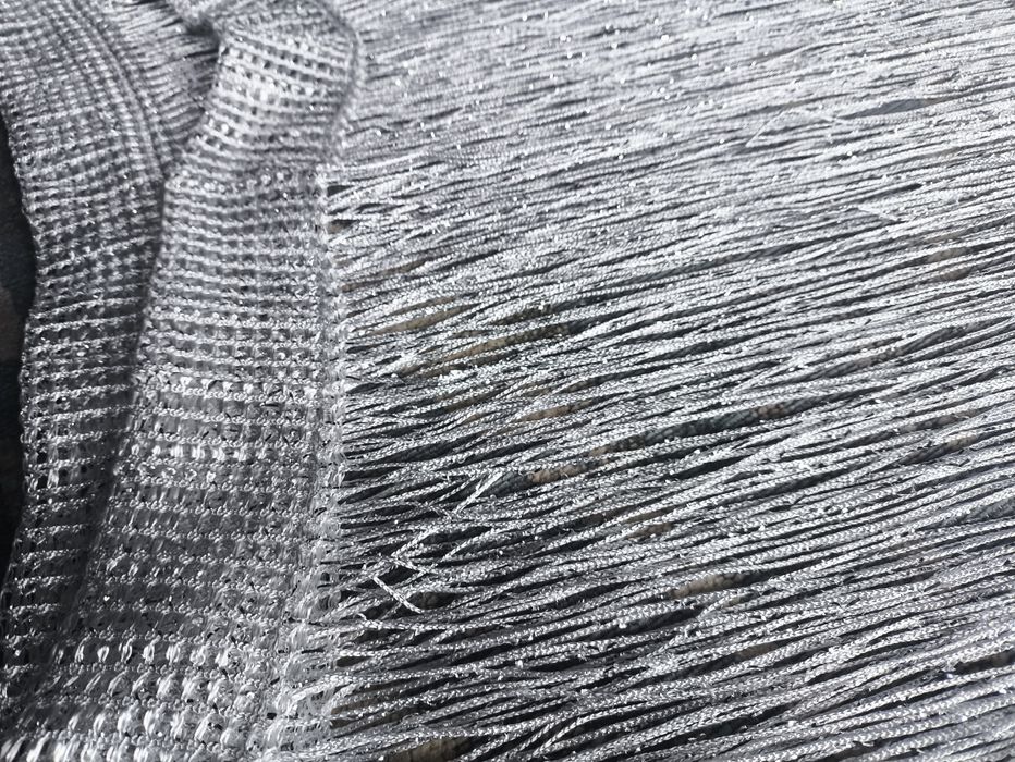 Firana nitka srebrne łezki makaron