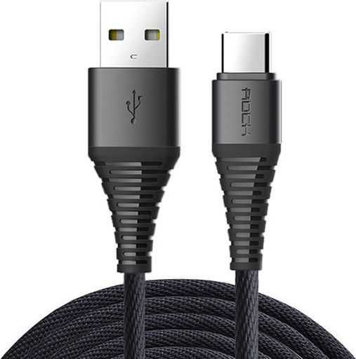 Kabel USB - USB Typ C 2A Oplot długi 2m czarny