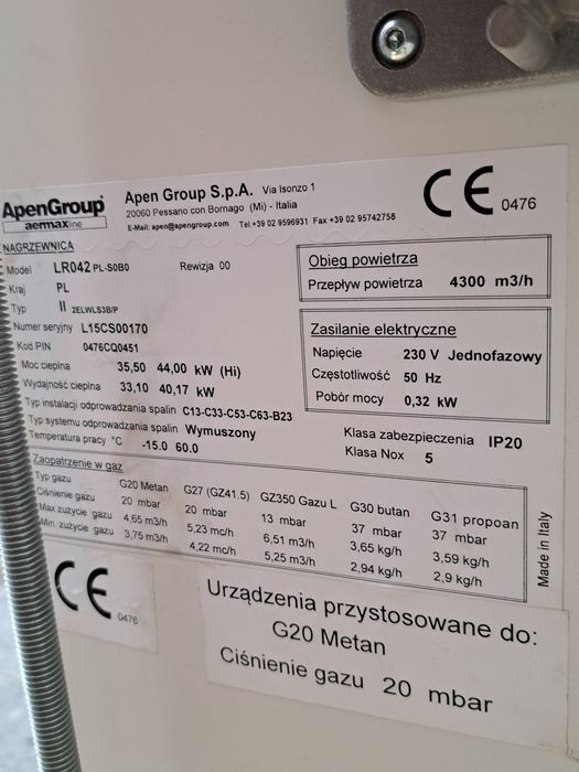 Nagrzewnica gazowa  apengroup   apen group  Rapid  LR 042