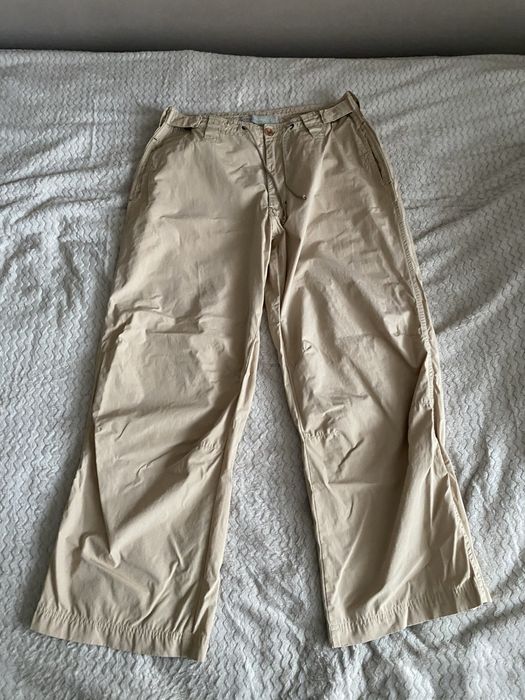 Lekkie Szerokie Spodnie Bojowki „Dickies” Bezowe XL Bawelna
