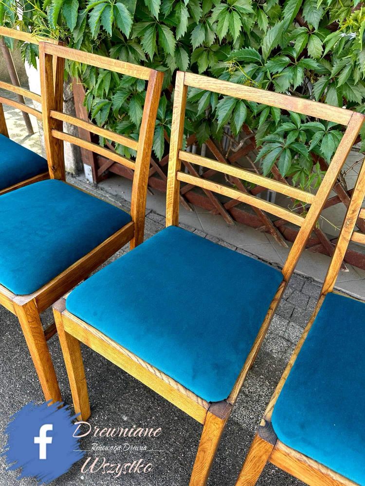 Krzesła PRL po renowacji vintage loft 4szt komplet