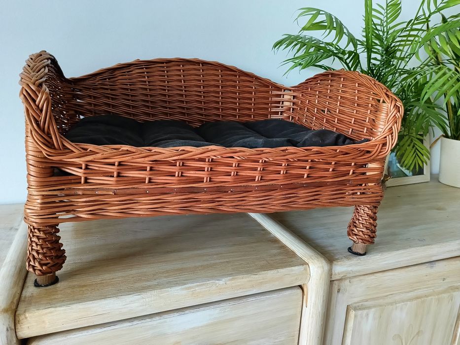 Sofa legowisko kanapa wiklinowa dla psa