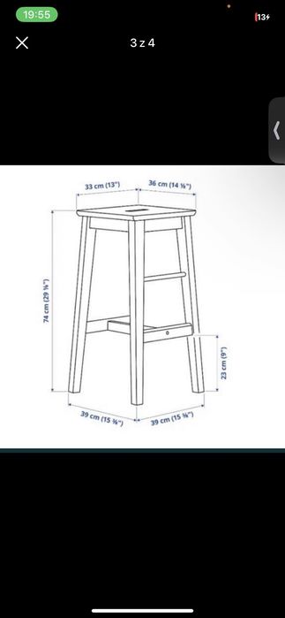 Stół barowy z hokerami Ikea