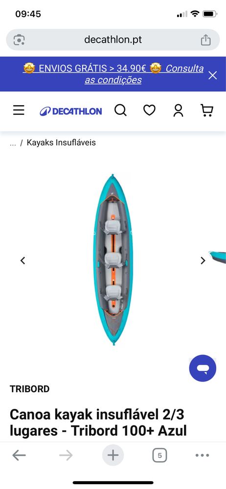 Kayake 3 lugares insuflavel caiaque canoa decathlon