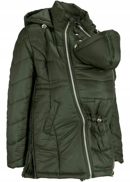 B.P.C kurtka ciążowa pikowana z panelem ciemnozielona r.36