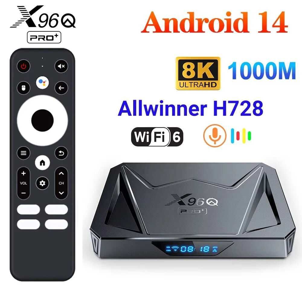 TV Box Android 14 _ 8K _ 8 Core _ Gigabit _ 2+16G (4+32G) _ X96Q Pro +