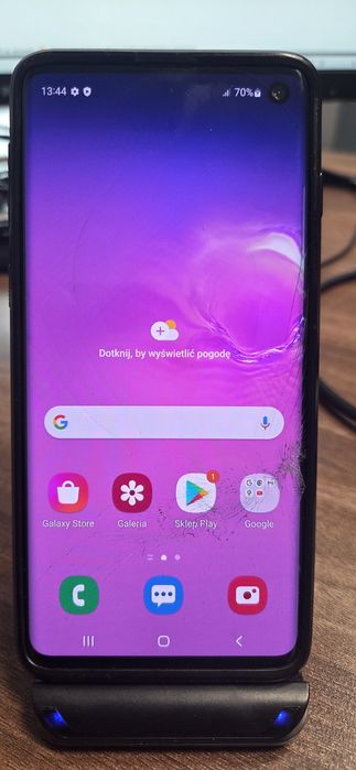 Samsung S10. Pęknięte szkło/wyświetlacz działa.