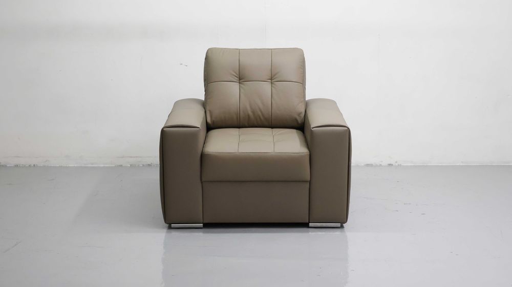 FOTEL SKÓRA naturalna MADRAS 4119 popielata skóra wygodny salon ładny