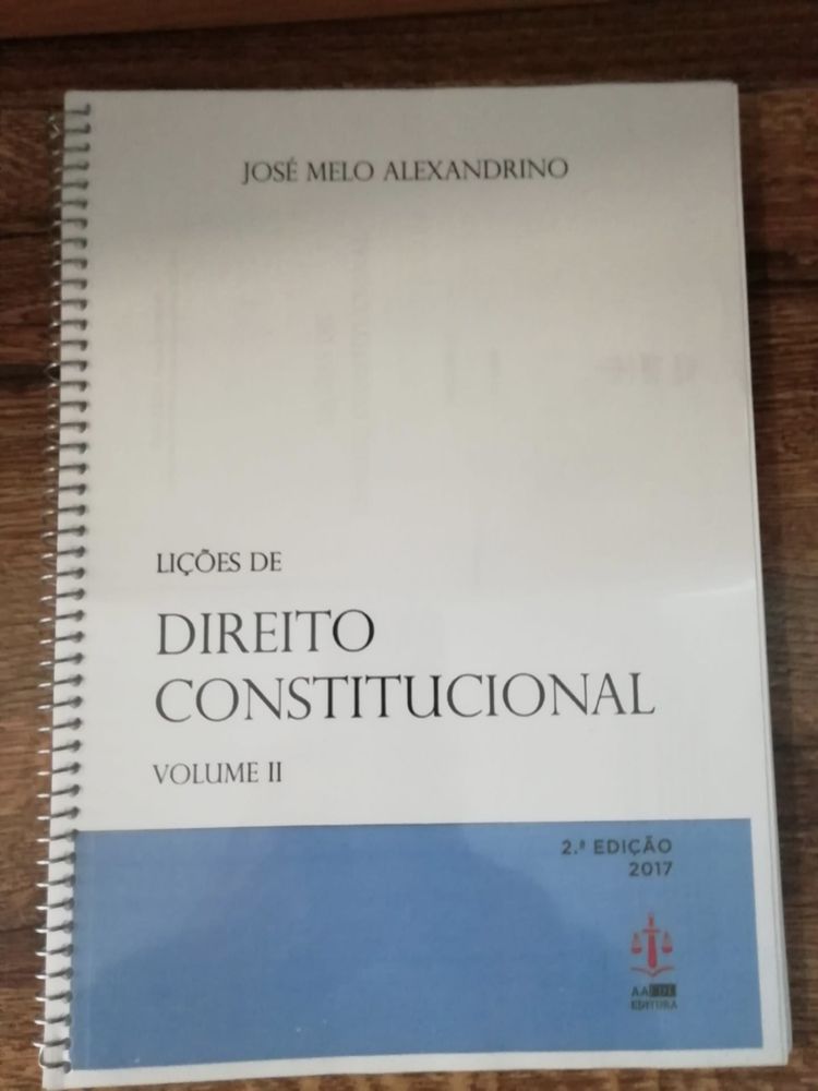 Lições de Direito Constitucional Vol. II - José Melo Alexandrino