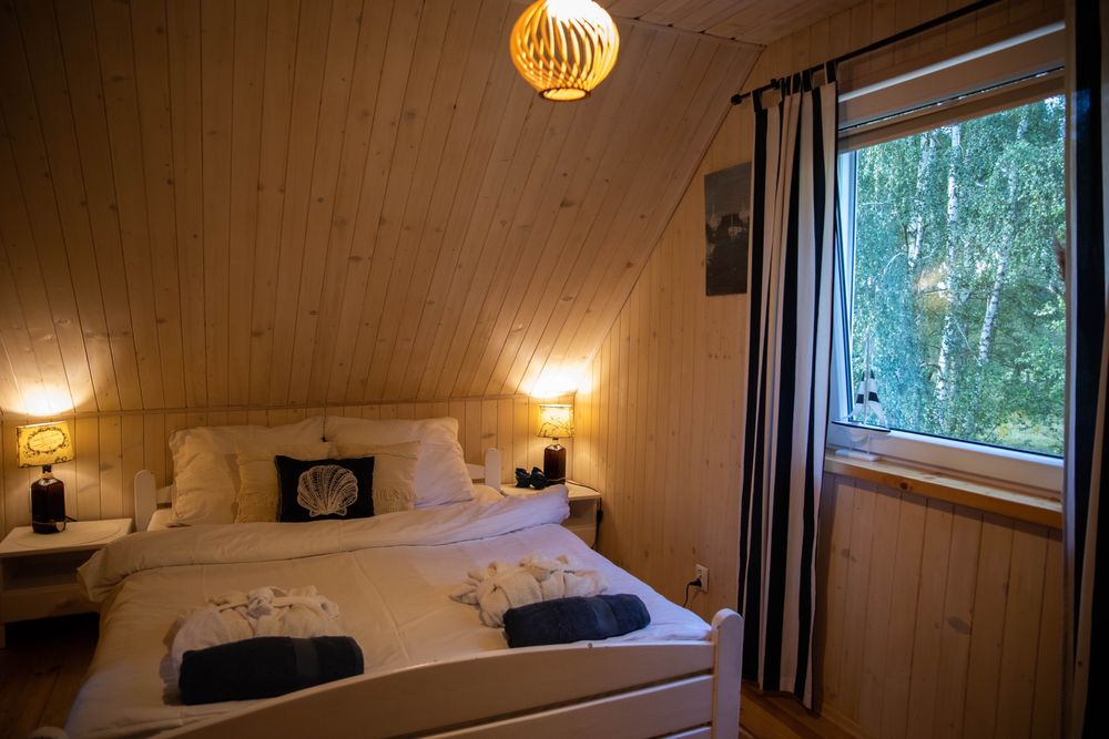Ogrodzony domek nad morzem Sasino z balią kominkiem jacuzzi kaszuby