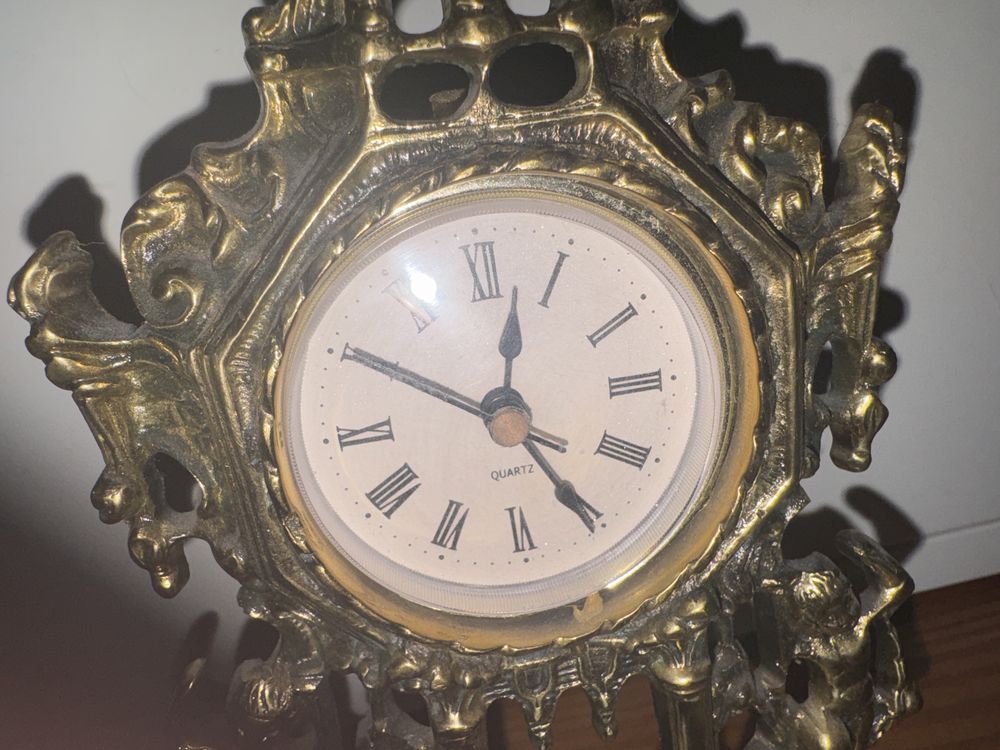 Zegar kominkowy z mosiądzu quartz