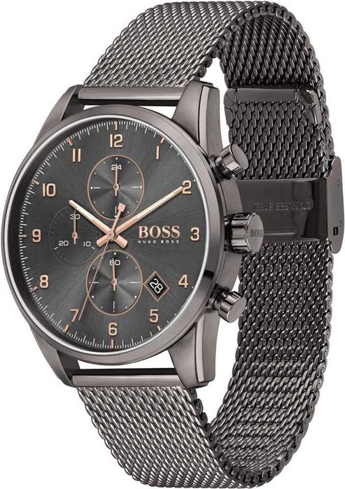 relógio Hugo Boss Skymaster cinzento escuro.