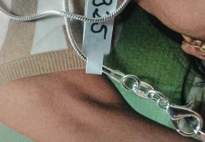 nowy srebrny łańcuszek 925 próba żmijka wężyk 45 cm długości 1 mm szer