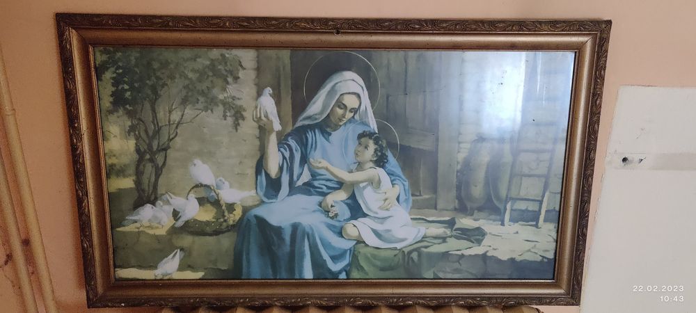 Obraz Matki Boskiej z Jezusem karmiącym gołębie