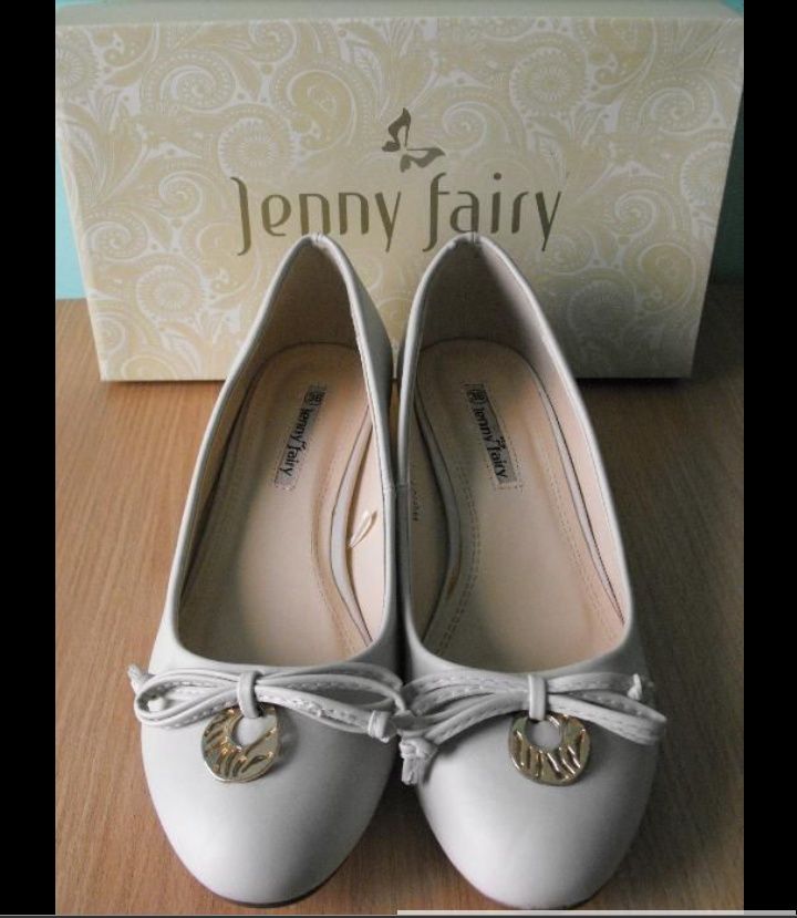 jenny fairy, pantofle, 36, kremowe, buty