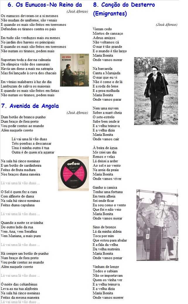 José Afonso	- - - - -		Traz Outro Amigo Também	- - - - -	LP