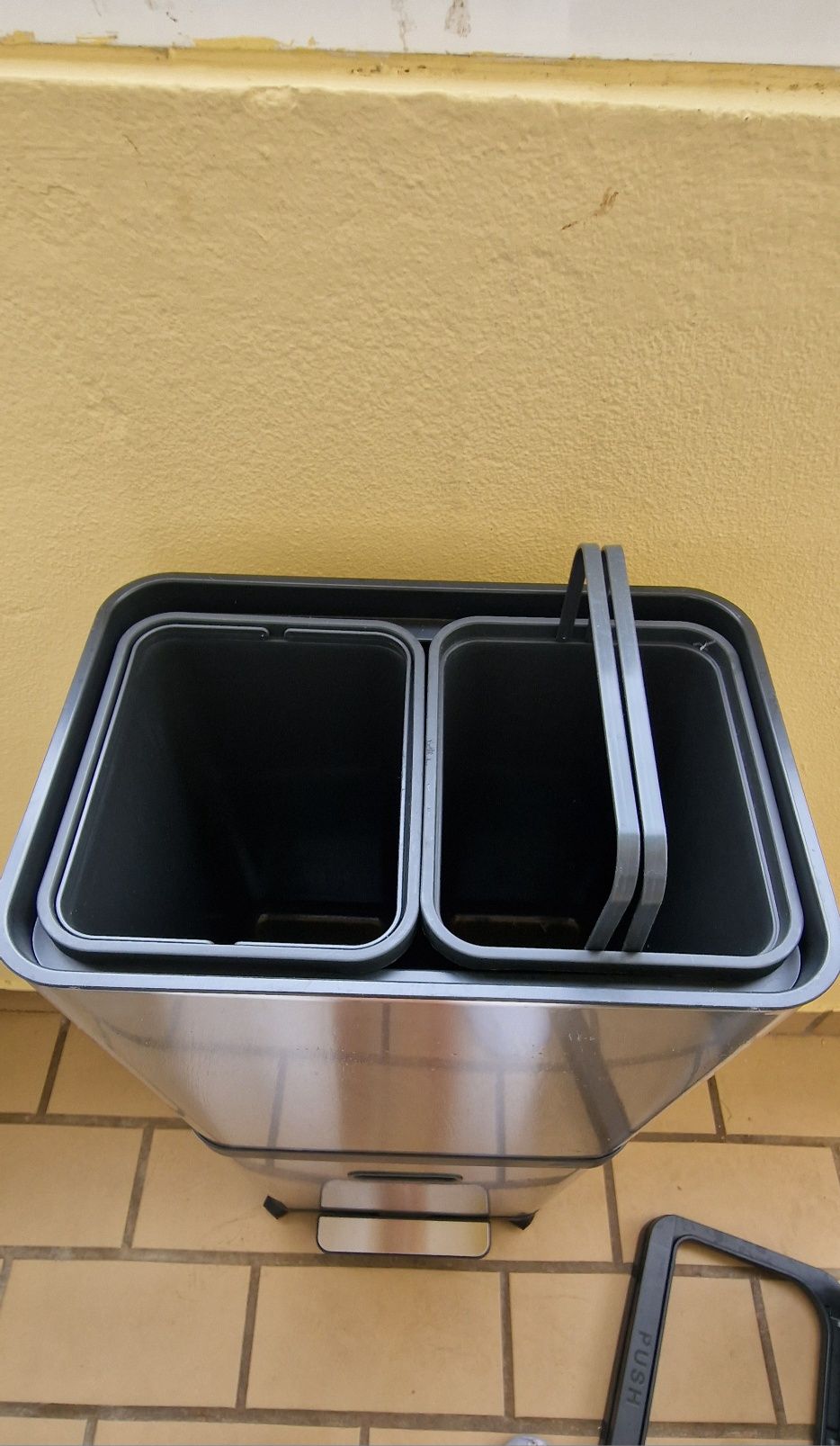 Caixote de lixo Inox indiferenciado e reciclagem