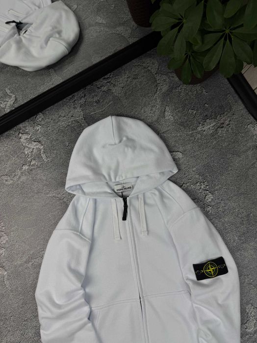 Зіп-худі Stone Island WHITE зип-худи білий Стон Айленд
