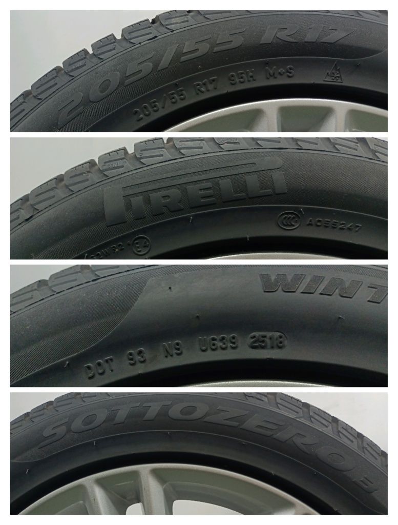 7.5mm 4 x 205/55/17 Pirelli Opony Zimowe Wysyłka