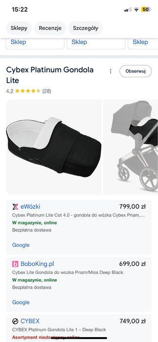 Sprzedam NOWY śpiworek Platinum Lite Cot Cybex pasuje do Priam Mios